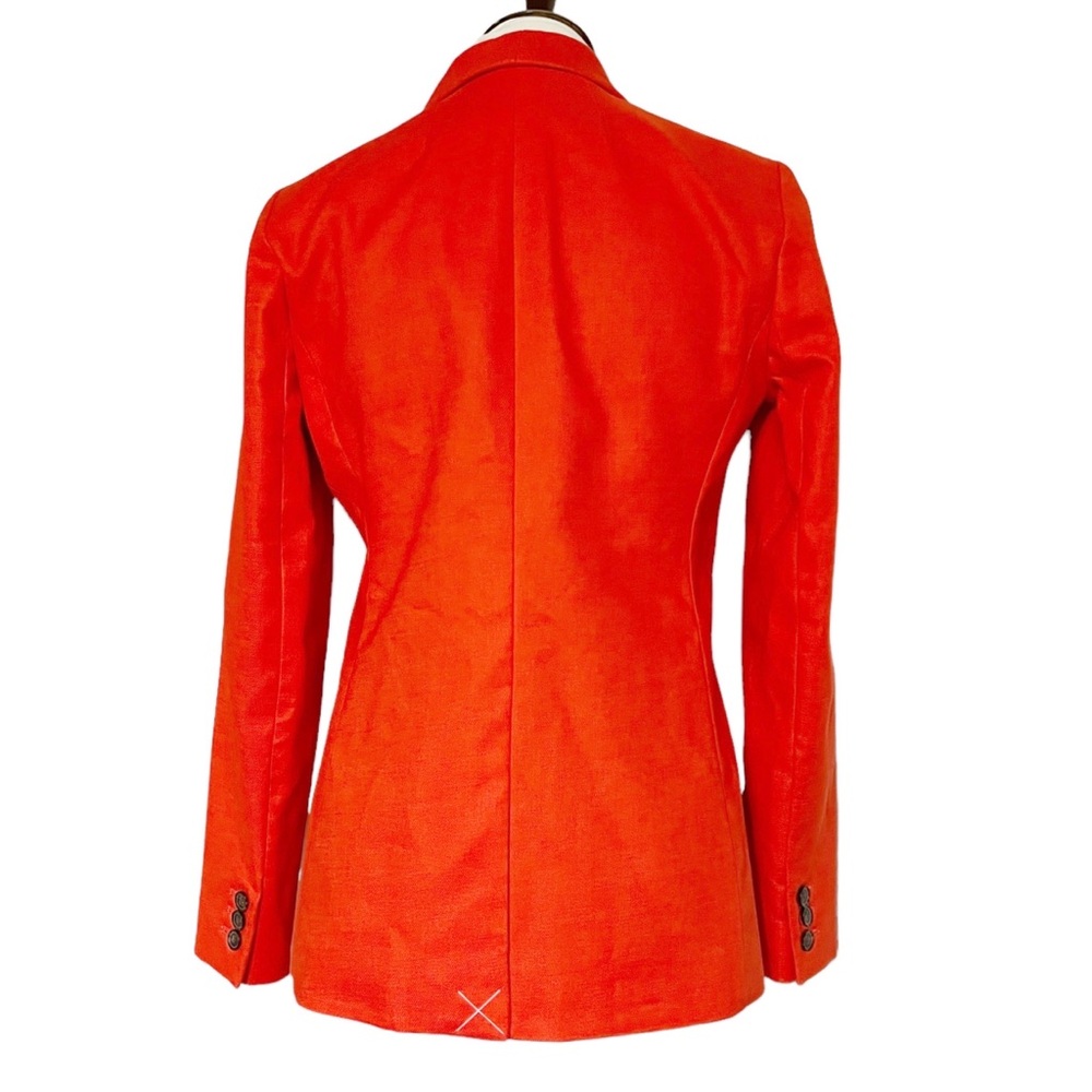 J.Crew Parke Blazer Stretch Linen Fitted Suit‎ Jacket Orange Brilliant Sunset - Picture 6 of 12